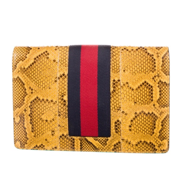GUCCI broadway Python Leather Clutch Bag - Picture 3 of 9